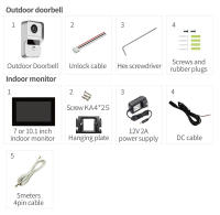 Timbre Video Inteligente TUYA 1080P con Pantalla Táctil 10 Pulgadas 7 Colores, WiFi Inalámbrico, APP Control, Kit Intercomunicador para Hogar - Compatible con Sistema de Acceso RFID (Control Puerta Seguridad) - details 18