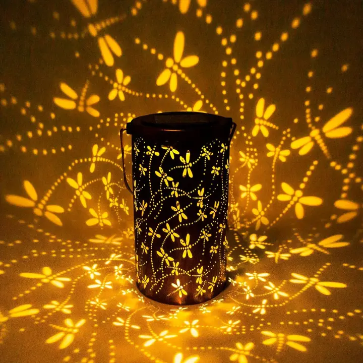 Lámpara Solar Exterior Colgante Con Elemento De Libélula Impermeable Decorativa Para Jardín Lámpara De Luces De Metal En Estilo Contemporáneo - 1