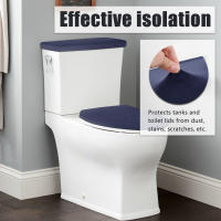 Juego De Cubierta De Inodoro Y Almohadilla De Bidé De Velours Elástico Resistente Al Desgaste Para Baño Universal - details 1