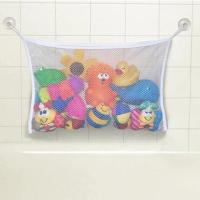 Organizador De Baño Para Bebés Con Fuertes Copos De Vaciado Sujeción En Blanco Malla Cuadrada De Red Para Almacenamiento De Productos Y Ropa En La Ducha - details 4