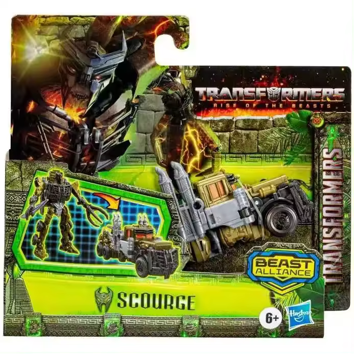 HASBRO - FIGURA DE ACCIÓN DE SCOURGE DE TRANSFORMERS - Rise of the Beasts Battle Changers - ¡Los robots clásicos de Transformers y los robots bestia se unen en una alianza épica! - Recomendado para mayores de 6 años. - 1