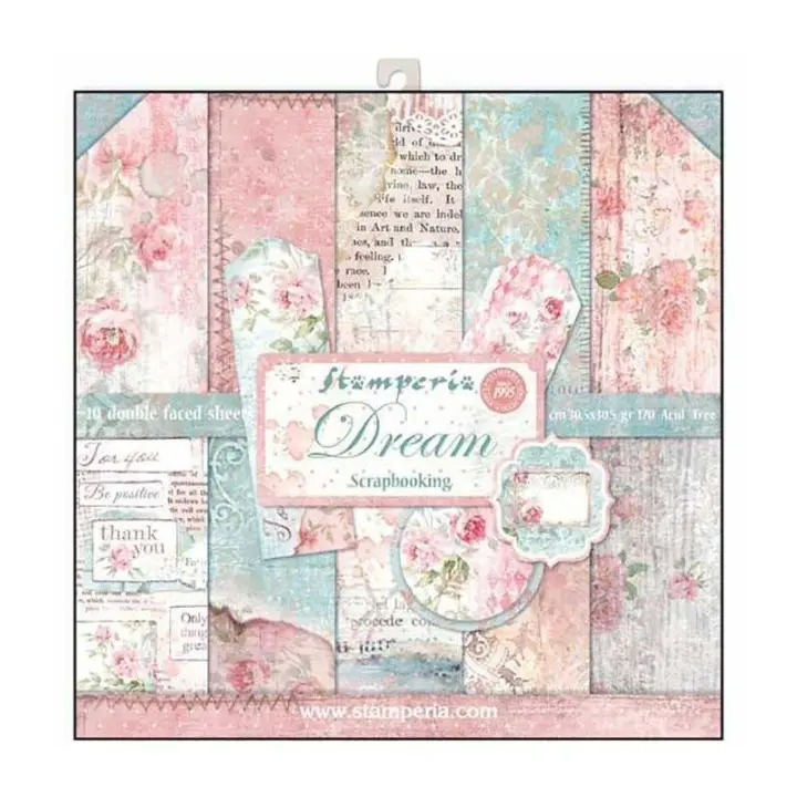 STAMPERIA                           PAPELES SCRAP STAMPERIA 10ud 12x12 DREAM SUEÑA - 1