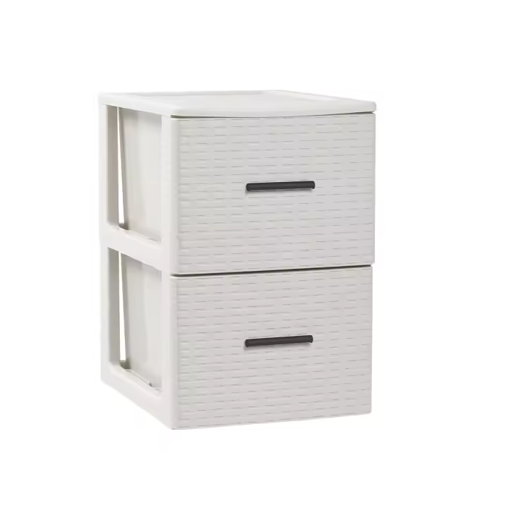 Plastic Forte - Cajonera de Plástico Volga Rattan Antracita / Wengué / Blanco Decoración Hogar Oficina - 1