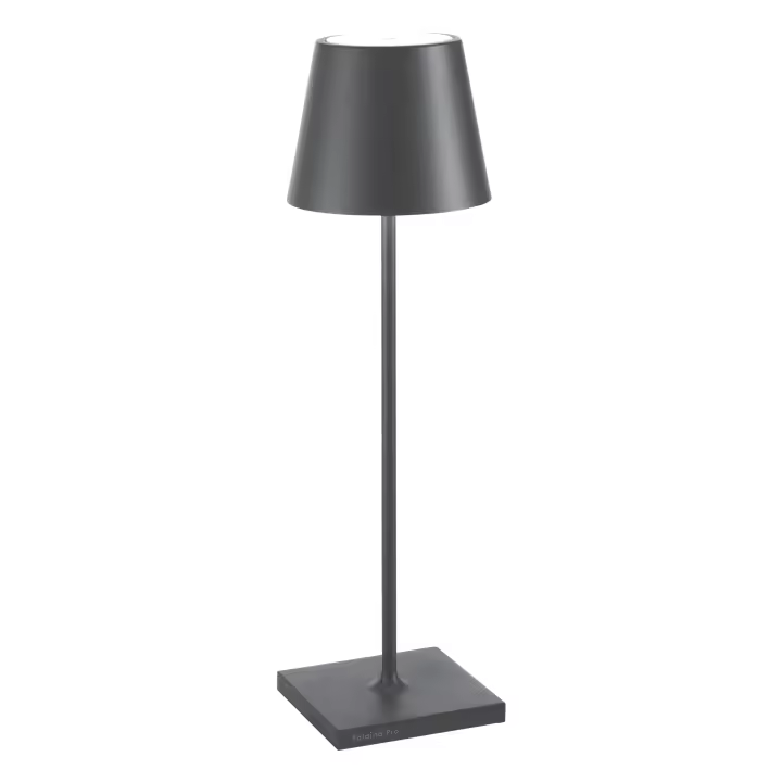 Lámpara de Mesa LED recargable y regulable Poldina Pro Gris Oscuro con duración de Batería de hasta 12 Horas. Para uso exterior IP65 - 1