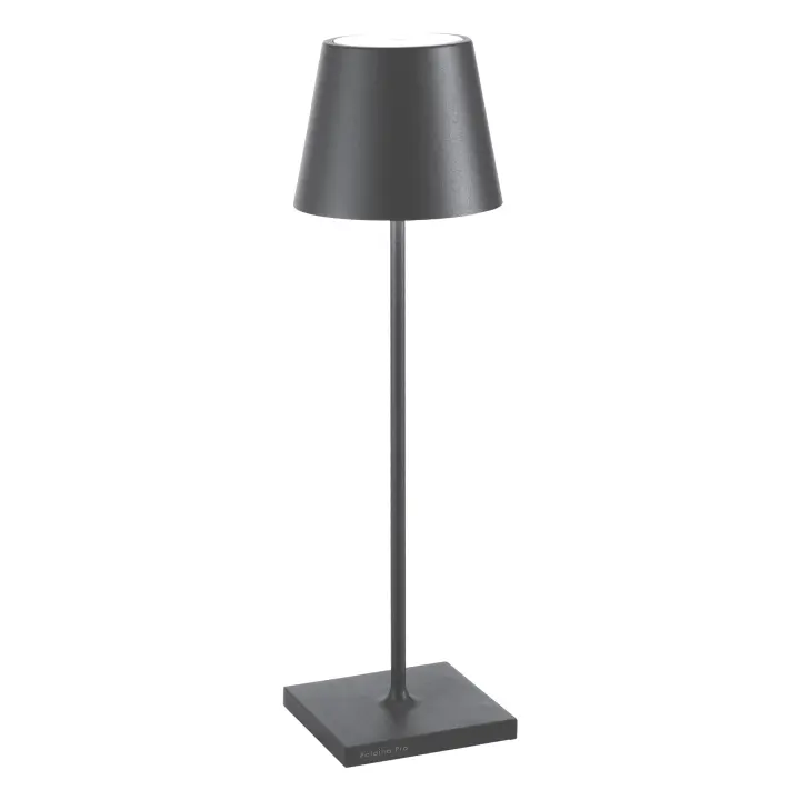 Lámpara de Mesa LED recargable y regulable Poldina Pro Gris Oscuro con duración de Batería de hasta 12 Horas. Para uso exterior IP65 - 1
