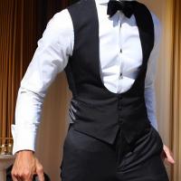 Chaleco De Novio Para Bodas Y Fiestas 1 Pieza Ajustado Color Sólido Moda Masculina Prenda Formal De Poliéster Y Rayón - details 1