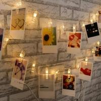 Luz De Fairy String Con Porta Fotografías 1Pc Para Decoración De Navidad Boda Fiesta Lámpara De Guirnalda De Fadas - details 4