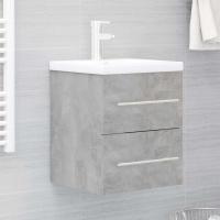 vidaXL Armario para lavabo madera contrachapada gris 41x38,5x48 cm en color Gris hormigón/Roble Sonoma | almacenamiento funcional diseño moderno para baño dormitorio sala - details 0