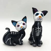 Decoraciones De Halloween En Resina Gato Y Perro Flora Pequeño Y Lindo Adornos Festivos Para Escritorio Creatividad Y Diversion - details 0