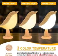 Lámpara De Mesa Pequeña Con Sensor Táctil Y 3 Temperaturas De Color Lámpara De Noche Para Niños Sin Cable Bird Lamp Bedside - details 2