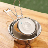 Bol De Acero Inoxidable Plegable Para Exteriores Camping Cocina Hiking Viaje Picnic Utensilio De Comedor No Desechable Originales En China - details 2