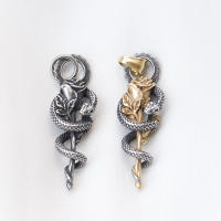 Collar De Hombre Con Colgante De Flor Y Serpiente En Acero Inoxidable 316L Joyería Punk Biker Para Adolescentes Regalo Para Parejas - details 11