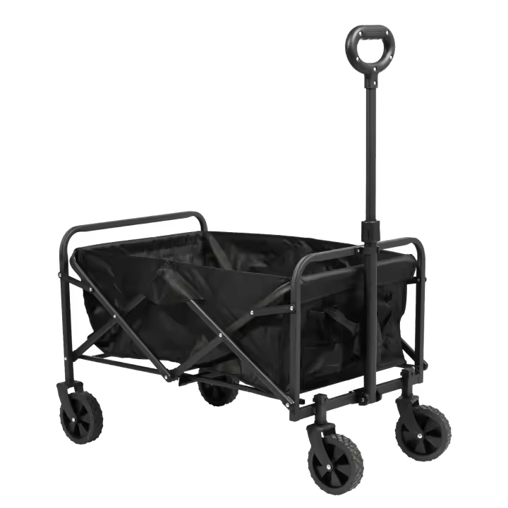 Carrito Plegable con 4 Ruedas, Carrito Multiusos Ideal Playa, Compra, Jardín o Camping, Carro Playa Transporte Mango Ajustable, Carreta Multiuso con Bolsa de Cubierta 5in / 8in, Transporte Todoterreno de Herramientas - 1