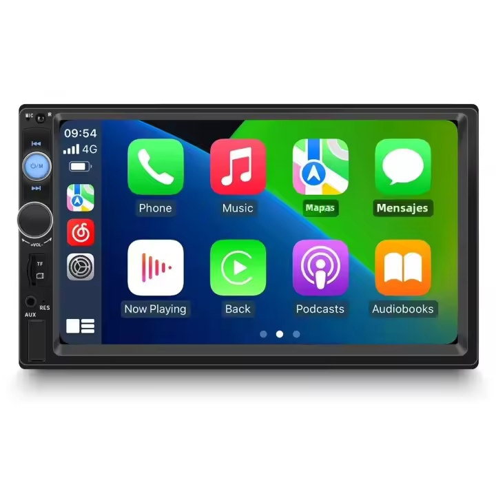 Radio De Coche Universal 7 Pulgadas 2 Din MP5 Con CarPlay Y Android Auto Pantalla Táctil Completa Reproductor Multimedia USB TF FM Audio - 1