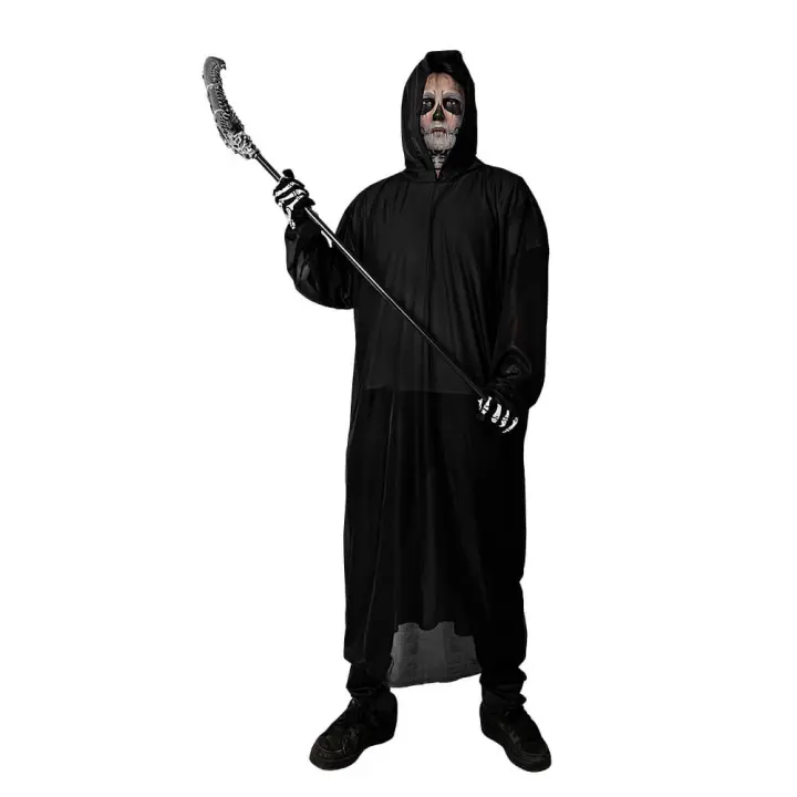 Túnica Disfraz Adulto Negra con Capucha – 130cm para Halloween o Cosplay - Dysmad - 1