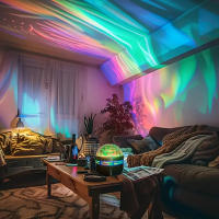 Proyector De Luz Nocturna LED Northern Lights Con Control Remoto Y 7 Modos RGB Para Habitación De Niños Fiesta KTV Incluye Cable USB - details 2