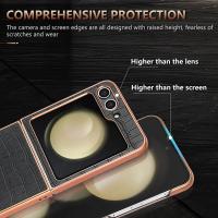 Funda De Teléfono De Cuero Con Patrón De Cocodrilo Lujo Para Samsung Galaxy Z Flip 6 5 4 3 Flip6 5G Shockproof Electroplat Frame Cubierta Suave - details 3