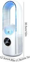 Ventilador USB sin Aspas, aire acondicionado, humidificador, Selección de 6 velidades, Diseño de Control Táctico, habitación, oficina (color: Blanco) - details 0