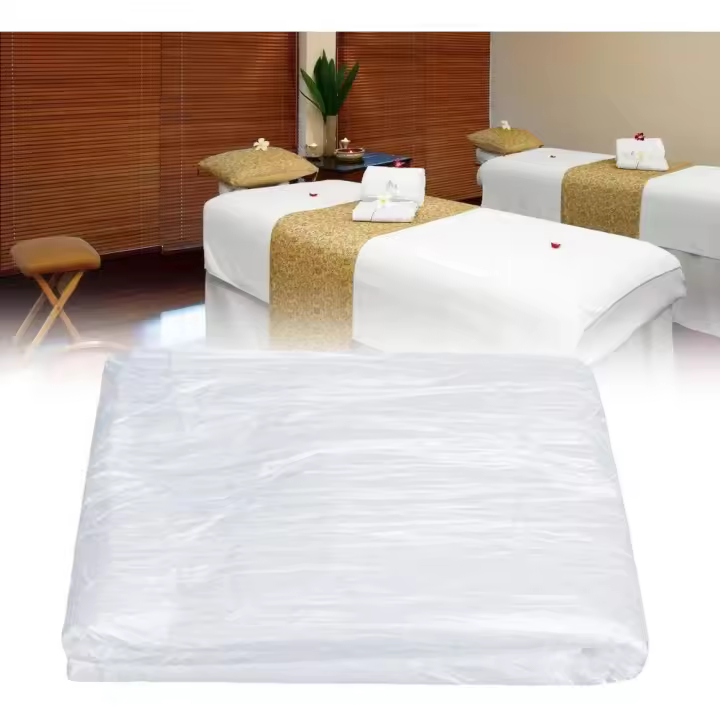 100 sábanas desechables para cama de spa, fundas para camillas de masaje, fundas para sábanas cosméticas, sábanas para mesas de masaje para salón de belleza, masajes, tatuajes, hoteles (90 x 180 cm) - 1