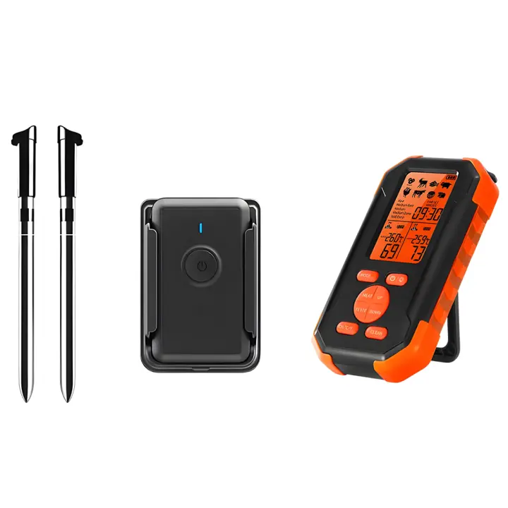 Termómetro De Carne Inalámbrico Digital Con Dos Probes Rango De 328 FT Para Barbacoa Horno Asador Cocina Herramienta De Medición Metal - 1