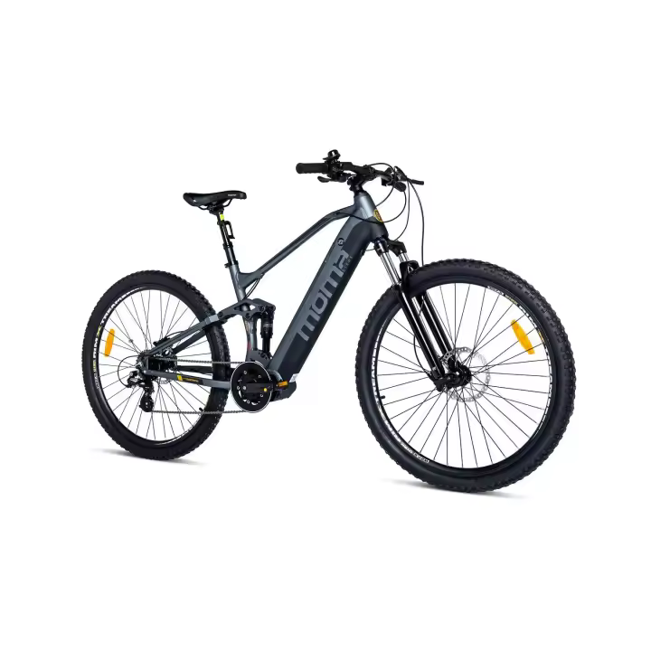 Moma Bikes Bicicleta Electrica, EMTB-27.5"PRO Full Suspension Central Motor, SHIMANO Altus 8v & Frenos Disco Hidráulicos, Bateria Integrada Ion Litio 48V 13Ah (Talla L-XL) - 1