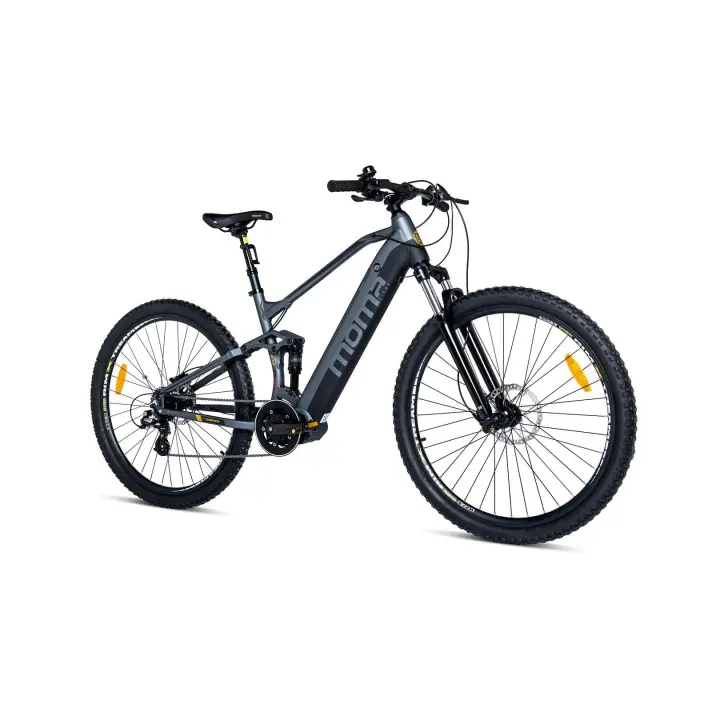 Moma Bikes Bicicleta Electrica, EMTB-27.5"PRO Full Suspension Central Motor, SHIMANO Altus 8v & Frenos Disco Hidráulicos, Bateria Integrada Ion Litio 48V 13Ah (Talla M-L) - 1