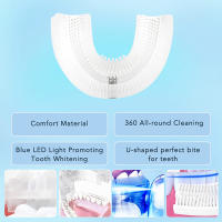 Cepillo De Dientes Eléctrico U-Shaped Blanqueamiento De Dientes Dispositivo Dental Ultrasonido Silicón Automático 360 Grados - details 5