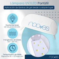Pack Láminas de Uñas de Gel Precurado Nail Art + Lámpara de secado de uñas UV/LED PORTÁTIL 8wTiras De Uñas De Gel semicuradoPegatinas Uñas Semipermanente en GelGel Nail stickersUñas de gel Pegatinas - details 2