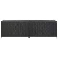 vidaXL Caja de almacenaje de jardín ratán sintético negro 200x50x60 cm - details 1