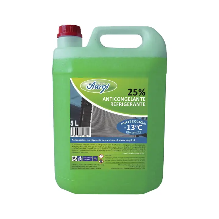 Aurgi Anticongelante Verde 25% 5 L - Protección Motor Coche - 1