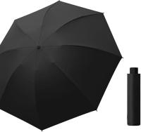 eie. Round Small Compact Stick Foldable Durable Waterproof Canopy Protable Inverted Manual Travel Backpack Purse Umbrella, One Size, Black
