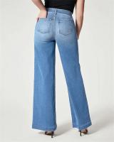 Jeans De Pierna Ancha Para Mujer Con Cintura Elástica Moda Chic Pantalones Casuales Cómodos Para Comerse Casualidad Denim - details 4