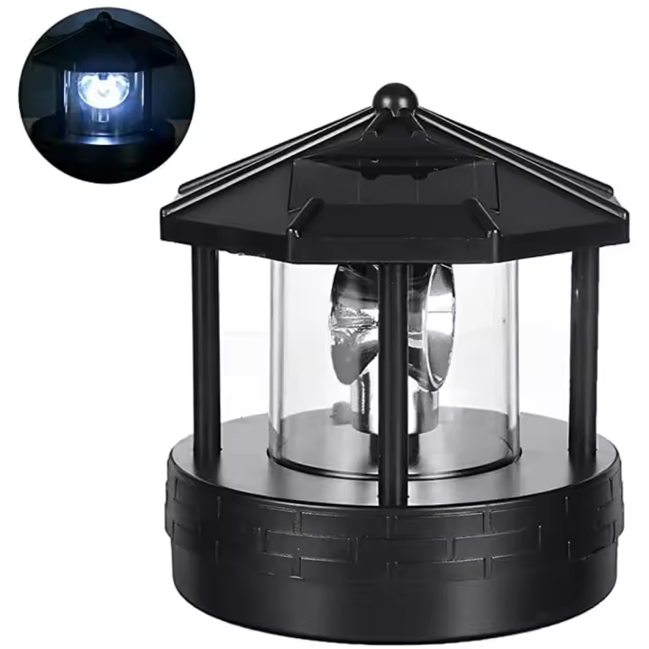 Faro solar LED giratorio para jardín, patio, césped, iluminación para decoración del hogar al aire libre - 1