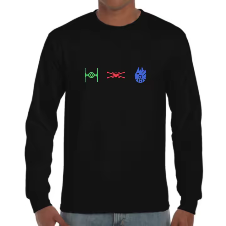 The Fan Tee Camiseta Manga larga de HOMBRE Star Wars Dark Vather Luke Yoda Jedi Sith Millennium Falcon Milenario 256 - 1