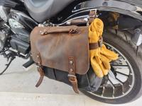 Bolso De Hombro Para Hombre Vintage De Lona Y Cuero Bolso Cruzado Casual Bolsas De Motocicleta Universal Impermeable Tamaño 36x27x12.5 - details 18