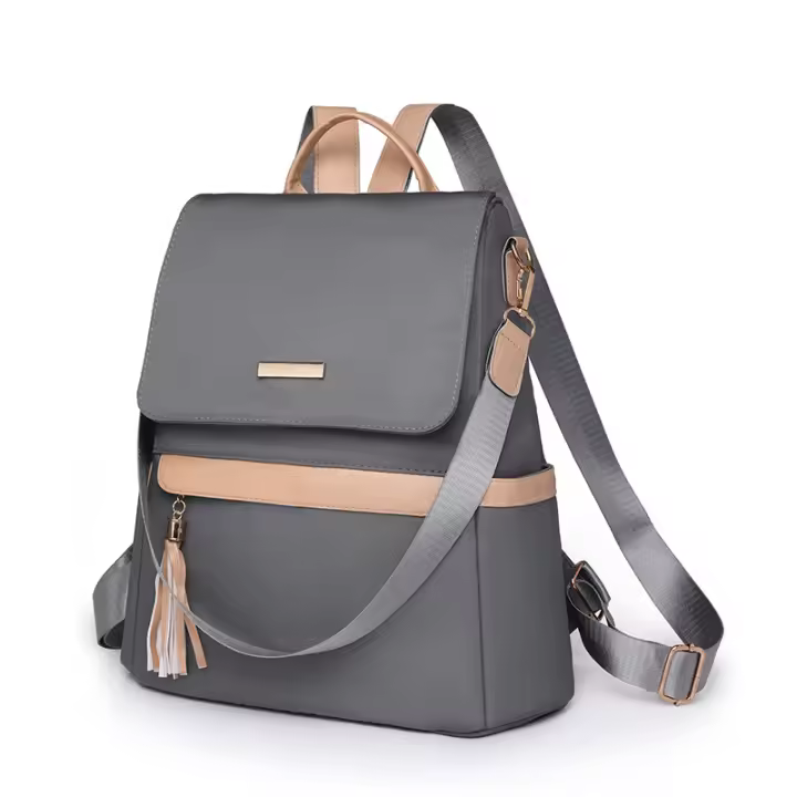 Mochila urbana sencilla de alta gama de nailon, mochila de gran capacidad para mujer. - 1