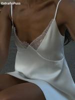 Vestido Y2K De Mujer Con Cuello V Y Sin Mangas Elegante Patchwork De Malla De Seda Sexy Para Fiesta De Cumpleaños Y Baile De Promotores Verano 2024 - details 19