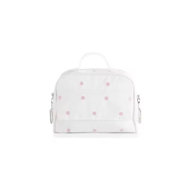 Bolso y Cambiador carrito hospital de ecopiel  Topos rosa - 1