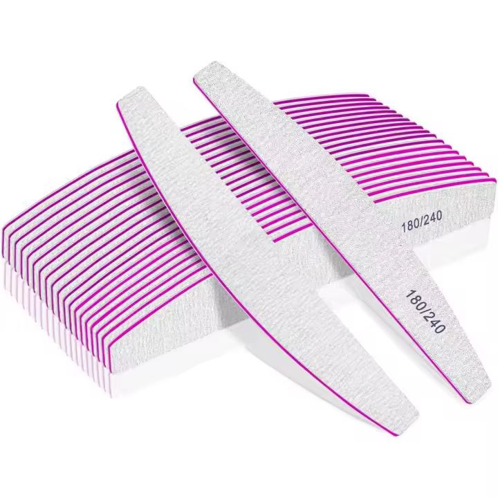Limas de uñas profesionales, Lima de doble cara para uñas, trigo 180/240, paquete de 10 Limas de uñas de Grano Fino - 1