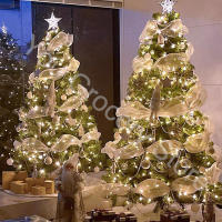 Cinta De Decoración Para Navidad 26cm 10 Yardas Dorada Y Plateada Mesh Para Arbol De Navidad Regalo De Boda DIY Xmas Tree Ribbon - details 12