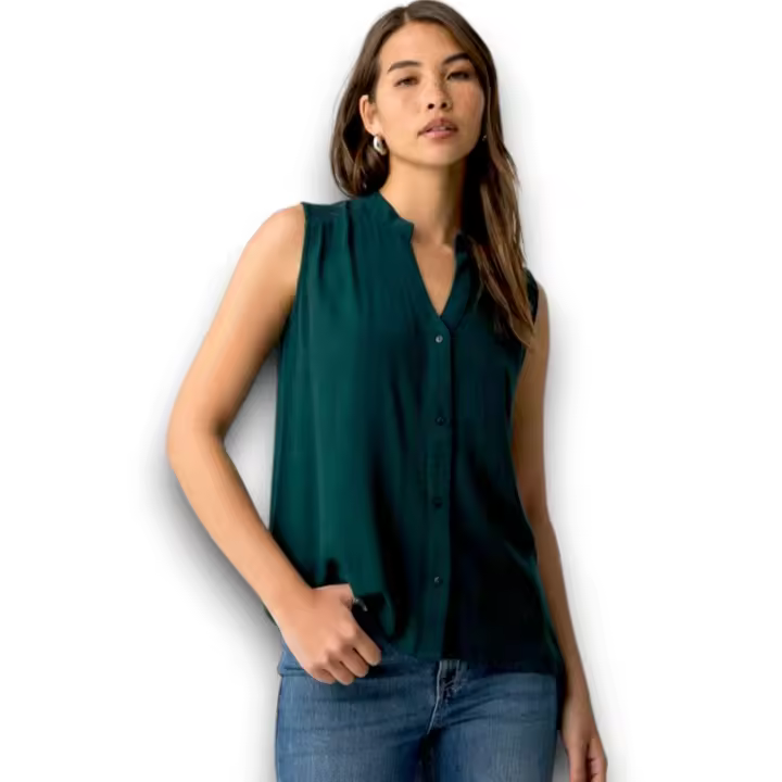 Blusa Lynx Verde Tiffosi - Sin Mangas y Tejido Arrugado La Mujer Barbuda - 1