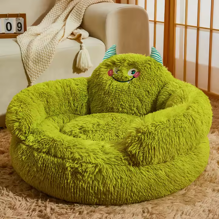 Casa De Perro Invierno Caliente Lavable Con Diseño De Bicho Verde Semi-Abierta Para Mascotas Medianas Y Grandes Almohadillas Y Sofás Para Perros - 1