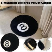 Alfombra de Billar Negra con forma de Ocho Bolas, y esponjosa, ideal para decorar El dormitorio y La Sala de estar. - details 0