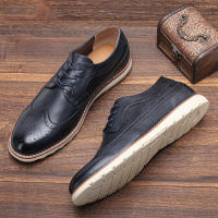 Zapatos Brogue Para Hombre 7-12 Comodidad Moda Lujo Casual Marca 2023 #Kd529 Suela De Goma Cuero Artificial Con Banda Elástica - details 2