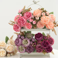 1 Pieza De Flores Artificiales Peonia De Seda Para Decoración Casa Boda Fiesta Faux Bouquet Arreglo De Plástico - details 2