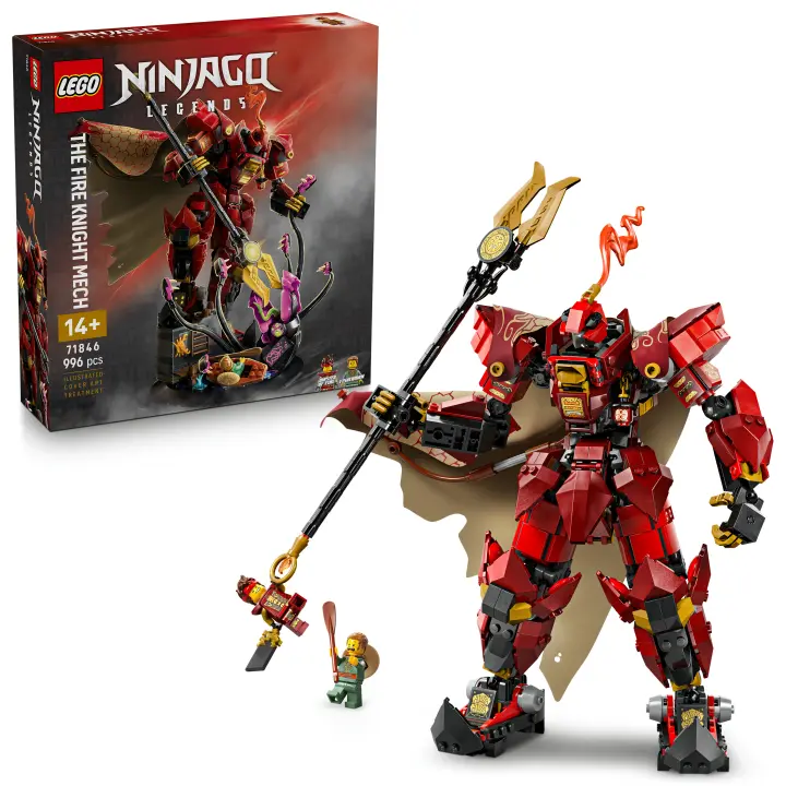 LEGO® NINJAGO® Meca Caballero del Fuego Kit de Construcción, 2 Minifiguras (entre Ellas Kai), Maqueta Construible para Exponer y Jugar, Idea de Regalo para Mayores de 14 Años 71846 - 1
