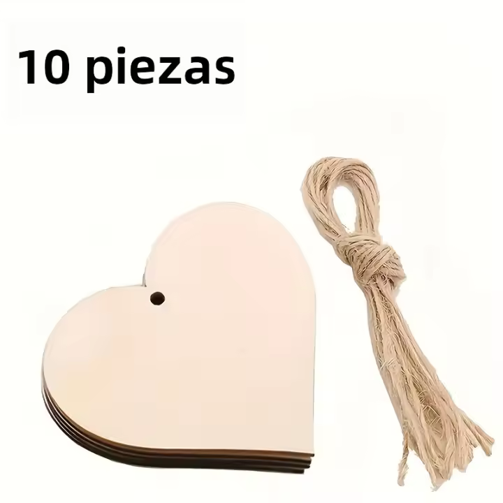 10Pcs Ornaments De Madera En Forma De Corazón Grande 8cm DIY Para Manualidades No Terminadas Proveniente De China Continental - 1