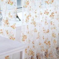 Cortinas Transparentes De Voile Con Estampado De Flores Para Cocina Sala De Estar Dormitorio Tratamiento De Ventana Decoración Del Hogar Translúcidas Y Ligeras Para Ambiente Moderno - details 23