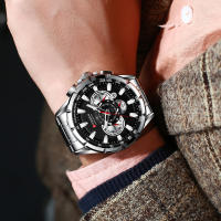 Reloj De Pulsera CURREN Para Hombre Resistente Al Agua Cronógrafo Militar De Acero Inoxidable Estilo Deportivo Y Casual - details 21