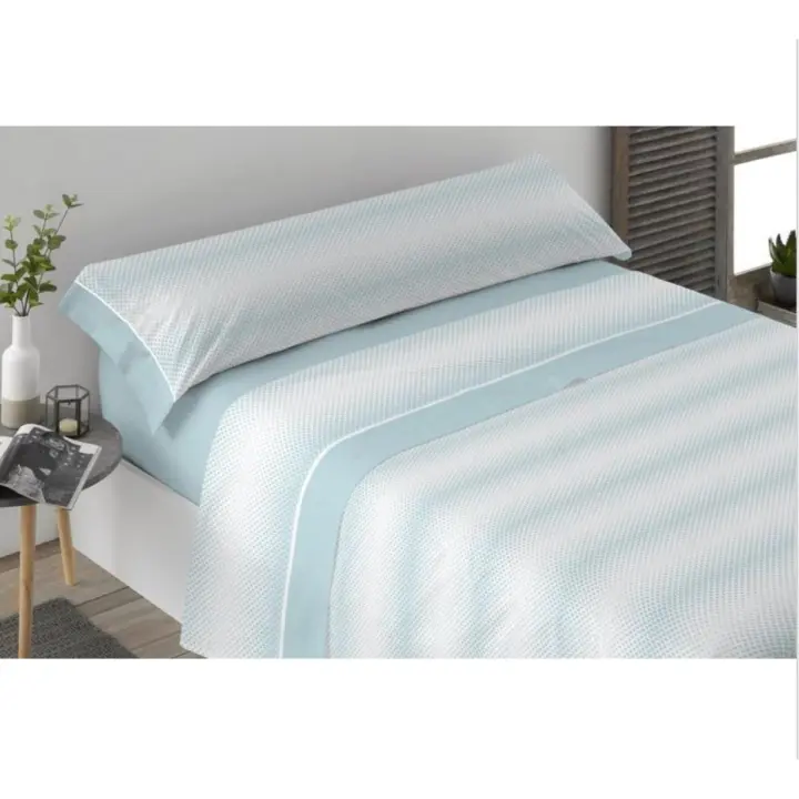 Juegos de Sabanas Estampadas PLATINIUM Gris. Azul 50% algodón - 50% poliéster 135/140cm - 1
